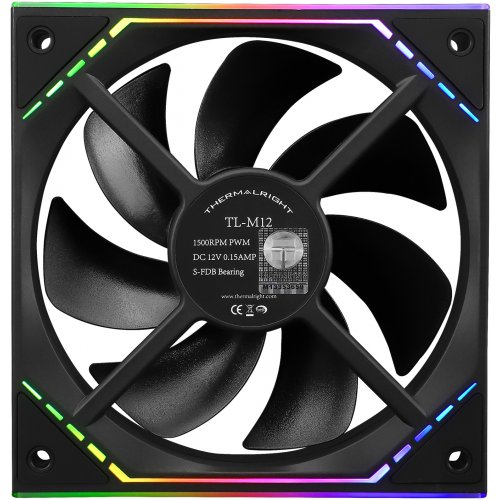 Купить Кулер для корпуса Thermalright TL-M12 Black с проверкой совместимости: обзор, характеристики, цена в Киеве, Днепре, Одессе, Харькове, Украине | интернет-магазин TELEMART.UA фото