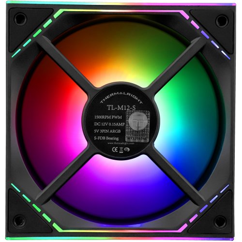 Кулер для корпуса Thermalright TL-M12-S Black купити з перевіркою сумісності: огляд, характеристики, ціна у Києві, Львові, Вінниці, Хмельницькому, Івано-Франківську, Україні | інтернет-магазин TELEMART.UA фото