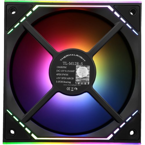 Кулер для корпуса Thermalright TL-M12R-S Black купити з перевіркою сумісності: огляд, характеристики, ціна у Києві, Львові, Вінниці, Хмельницькому, Івано-Франківську, Україні | інтернет-магазин TELEMART.UA фото