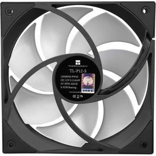 Кулер для корпуса Thermalright TL-P12-S Black купити з перевіркою сумісності: огляд, характеристики, ціна у Києві, Львові, Вінниці, Хмельницькому, Івано-Франківську, Україні | інтернет-магазин TELEMART.UA фото