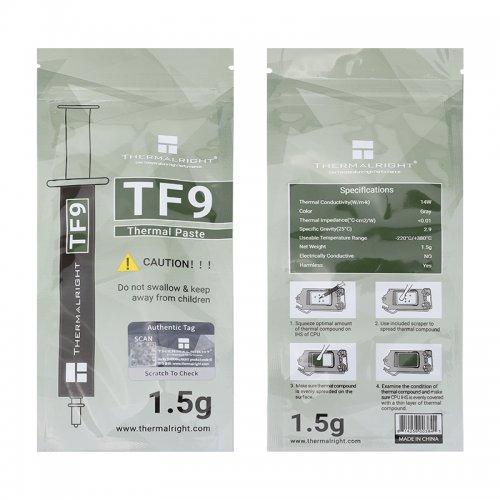 Купить Термопаста Thermalright TF9 1.5g - цена в Харькове, Киеве, Днепре, Одессе
в интернет-магазине Telemart фото