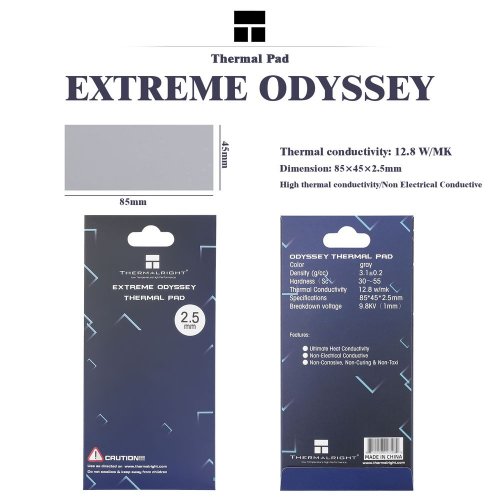 Купить Термопрокладка Thermalright Thermal Pad Extreme Odyssey 85x45x2.5mm - цена в Харькове, Киеве, Днепре, Одессе
в интернет-магазине Telemart фото