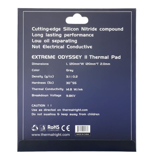 Купити Термопрокладка Thermalright Thermal Pad Extreme Odyssey II 120x120x2mm - ціна в Києві, Львові, Вінниці, Хмельницькому, Франківську, Україні | інтернет-магазин TELEMART.UA фото
