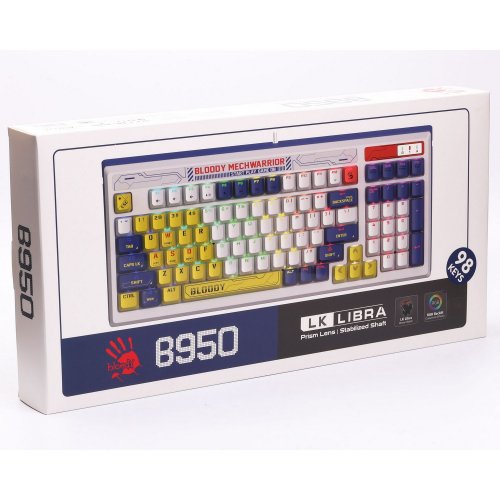 Купити Клавіатура A4Tech Bloody B950 RGB Warrior Blue - ціна в Києві, Львові, Вінниці, Хмельницькому, Франківську, Україні | інтернет-магазин TELEMART.UA фото