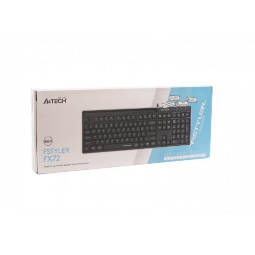 Клавіатура A4Tech FX72 Black купити в Україні: Київ, Львів, Хмельницький, Тернопіль, Івано-Франківськ | Низька ціна, відгуки, характеристики від TELEMART фото