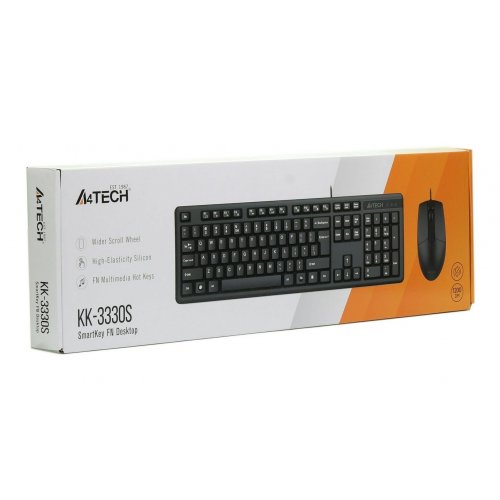 Купить Комплект A4Tech KK-3330S Black - цена в Харькове, Киеве, Днепре, Одессе
в интернет-магазине Telemart фото