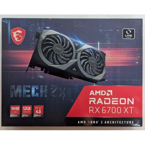 Відеокарта MSI Radeon RX 6700 XT MECH 2X 12288MB (RX 6700 XT MECH 2X 12G) (Відновлено продавцем, 766986) купити з перевіркою сумісності: огляд, характеристики, ціна у Києві, Львові, Вінниці, Хмельницькому, Івано-Франківську, Україні | інтернет-магазин TELEMART.UA фото