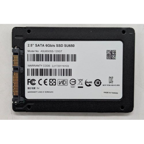 Купить Ssd-диск ADATA Ultimate SU650 3D NAND 120GB 2.5" (ASU650SS-120GT-R) (Восстановлено продавцом, 767006) с проверкой совместимости: обзор, характеристики, цена в Киеве, Днепре, Одессе, Харькове, Украине | интернет-магазин TELEMART.UA фото