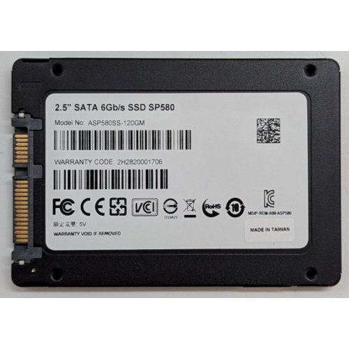 Купить Ssd-диск ADATA Premier SP580 TLC 120GB 2.5'' (ASP580SS3-120GM-C) (Восстановлено продавцом, 767053) с проверкой совместимости: обзор, характеристики, цена в Киеве, Днепре, Одессе, Харькове, Украине | интернет-магазин TELEMART.UA фото