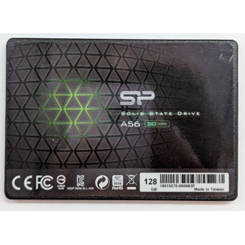 Ssd-диск Silicon Power A56 TLC 128GB 2.5" (SP128GBSS3A56B25) (Відновлено продавцем, 767060) купити з перевіркою сумісності: огляд, характеристики, ціна у Києві, Львові, Вінниці, Хмельницькому, Івано-Франківську, Україні | інтернет-магазин TELEMART.UA фото