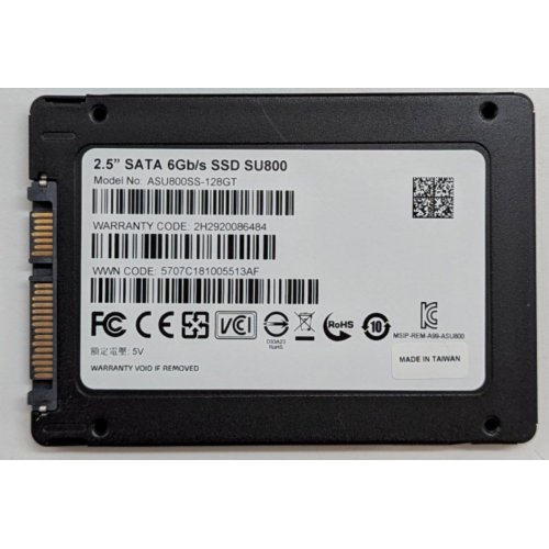Купить Ssd-диск ADATA Ultimate SU800 TLC 128GB 2.5'' (ASU800SS-128GT-C) (Восстановлено продавцом, 767061) с проверкой совместимости: обзор, характеристики, цена в Киеве, Днепре, Одессе, Харькове, Украине | интернет-магазин TELEMART.UA фото