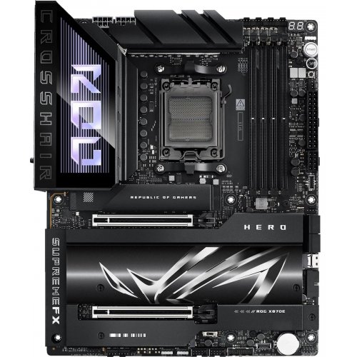 Уцінка материнська плата Asus ROG CROSSHAIR X870E HERO (sAM5, AMD X870E) (Сліди використання, 767088) купити з перевіркою сумісності: огляд, характеристики, ціна у Києві, Львові, Вінниці, Хмельницькому, Івано-Франківську, Україні | інтернет-магазин TELEMART.UA фото