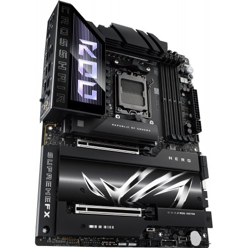 Уцінка материнська плата Asus ROG CROSSHAIR X870E HERO (sAM5, AMD X870E) (Сліди використання, 767088) купити з перевіркою сумісності: огляд, характеристики, ціна у Києві, Львові, Вінниці, Хмельницькому, Івано-Франківську, Україні | інтернет-магазин TELEMART.UA фото