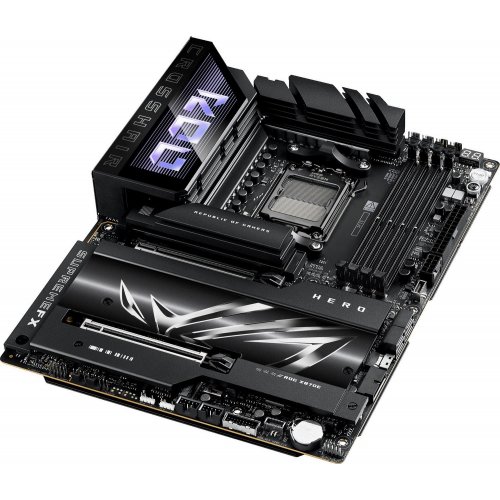 Уцінка материнська плата Asus ROG CROSSHAIR X870E HERO (sAM5, AMD X870E) (Сліди використання, 767088) купити з перевіркою сумісності: огляд, характеристики, ціна у Києві, Львові, Вінниці, Хмельницькому, Івано-Франківську, Україні | інтернет-магазин TELEMART.UA фото