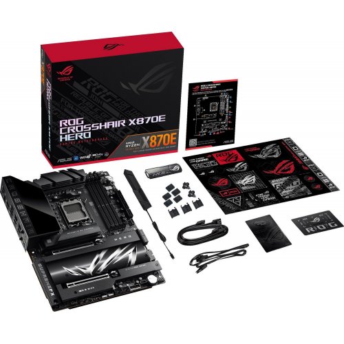 Уцінка материнська плата Asus ROG CROSSHAIR X870E HERO (sAM5, AMD X870E) (Сліди використання, 767088) купити з перевіркою сумісності: огляд, характеристики, ціна у Києві, Львові, Вінниці, Хмельницькому, Івано-Франківську, Україні | інтернет-магазин TELEMART.UA фото