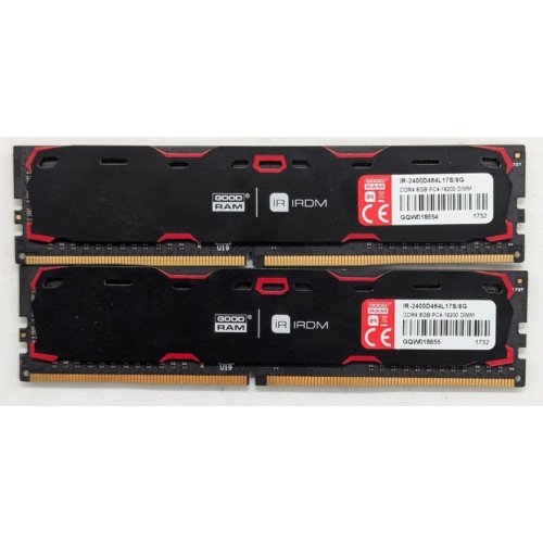 Купить Озу GoodRAM DDR4 32GB (2x16GB) 2400Mhz IRDM X Black (IR-X2400D464L16A/32GDC) (Восстановлено продавцом, 767258) с проверкой совместимости: обзор, характеристики, цена в Киеве, Днепре, Одессе, Харькове, Украине | интернет-магазин TELEMART.UA фото