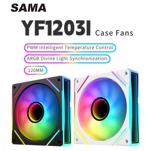 Купить Кулер для корпуса SAMA YF1203I ARGB Reverse Black с проверкой совместимости: обзор, характеристики, цена в Киеве, Днепре, Одессе, Харькове, Украине | интернет-магазин TELEMART.UA фото