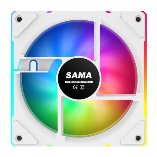 Кулер для корпуса SAMA YF1203I ARGB White купити в Україні: Київ, Львів, Хмельницький, Тернопіль | Перевірка сумісності, низька ціна, відгуки, характеристики від TELEMART фото