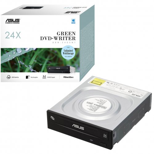 Купити Оптичний привід Asus DRW-24D5MT/BLK/G/AS (90DD01Y0-B20010) Black - ціна в Києві, Львові, Вінниці, Хмельницькому, Франківську, Україні | інтернет-магазин TELEMART.UA фото