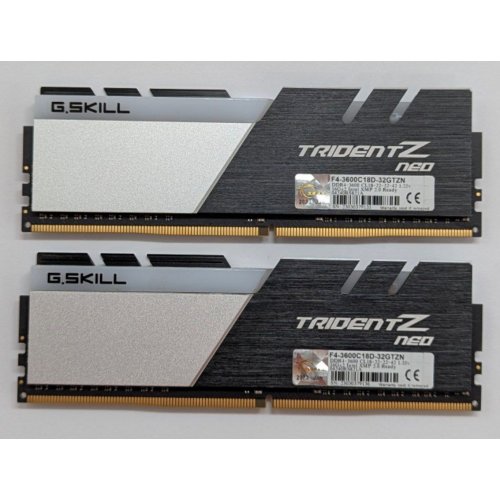 Озп G.Skill DDR4 32GB (2x16GB) 3600Mhz Trident Z NEO (F4-3600C18D-32GTZN) (Відновлено продавцем, 767559) купити з перевіркою сумісності: огляд, характеристики, ціна у Києві, Львові, Вінниці, Хмельницькому, Івано-Франківську, Україні | інтернет-магазин TELEMART.UA фото