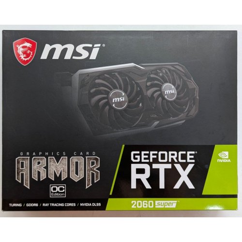Відеокарта MSI GeForce RTX 2060 SUPER ARMOR OC 8192MB (RTX 2060 SUPER ARMOR OC) (Відновлено продавцем, 767570) купити з перевіркою сумісності: огляд, характеристики, ціна у Києві, Львові, Вінниці, Хмельницькому, Івано-Франківську, Україні | інтернет-магазин TELEMART.UA фото