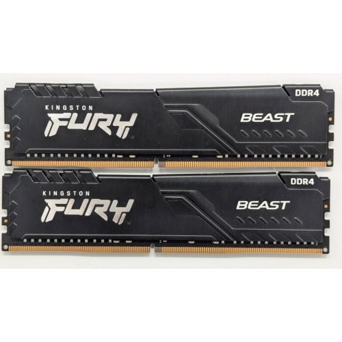 Озп Kingston DDR4 32GB (2x16GB) 3200Mhz FURY Beast Black (KF432C16BB1K2/32) (Відновлено продавцем, 767618) купити з перевіркою сумісності: огляд, характеристики, ціна у Києві, Львові, Вінниці, Хмельницькому, Івано-Франківську, Україні | інтернет-магазин TELEMART.UA фото