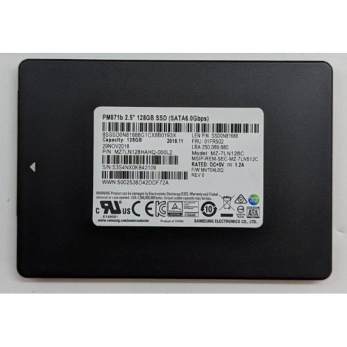 Купить Ssd-диск Samsung PM871b TLC 128GB 2.5" (MZ7LN128HAHQ-000L2) (Восстановлено продавцом, 767757) с проверкой совместимости: обзор, характеристики, цена в Киеве, Днепре, Одессе, Харькове, Украине | интернет-магазин TELEMART.UA фото