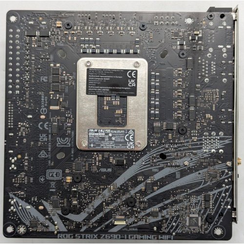 Материнська плата Asus ROG STRIX Z690-I GAMING (WI-FI) (s1700, Intel Z690) (Відновлено продавцем, 767868) купити з перевіркою сумісності: огляд, характеристики, ціна у Києві, Львові, Вінниці, Хмельницькому, Івано-Франківську, Україні | інтернет-магазин TELEMART.UA фото