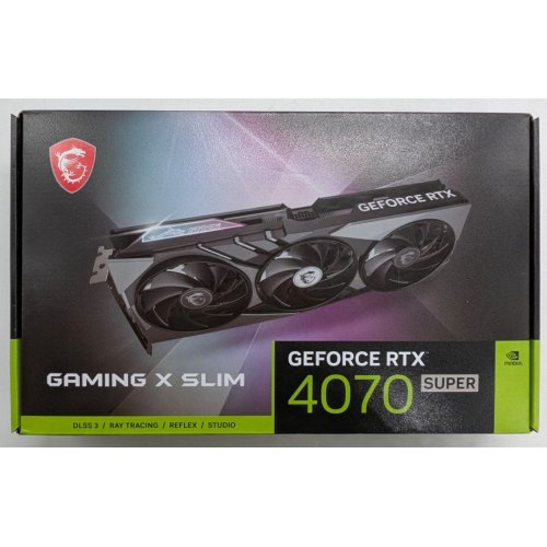 Купить Видеокарта MSI GeForce RTX 4070 SUPER GAMING X SLIM 12228MB (RTX 4070 SUPER 12G GAMING X SLIM) (Восстановлено продавцом, 768069) с проверкой совместимости: обзор, характеристики, цена в Киеве, Днепре, Одессе, Харькове, Украине | интернет-магазин TELEMART.UA фото