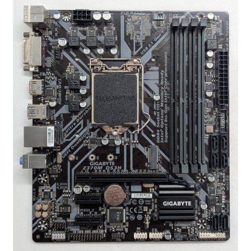 Купить Материнская плата Gigabyte Z370M DS3H (s1151-V2, Intel Z370) (Восстановлено продавцом, 768070) с проверкой совместимости: обзор, характеристики, цена в Киеве, Днепре, Одессе, Харькове, Украине | интернет-магазин TELEMART.UA фото