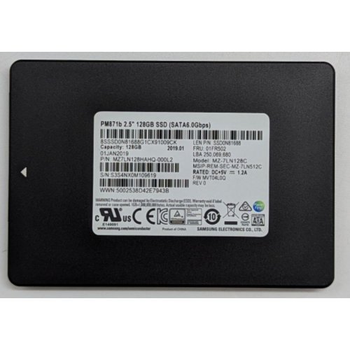 Купить Ssd-диск Samsung PM871b TLC 128GB 2.5" (MZ7LN128HAHQ-000L2) (Восстановлено продавцом, 768093) с проверкой совместимости: обзор, характеристики, цена в Киеве, Днепре, Одессе, Харькове, Украине | интернет-магазин TELEMART.UA фото