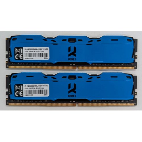 Озп GoodRAM DDR4 16GB (2x8GB) 3200Mhz IRDM X Blue (IR-XB3200D464L16SA/16GDC) (Відновлено продавцем, 768148) купити з перевіркою сумісності: огляд, характеристики, ціна у Києві, Львові, Вінниці, Хмельницькому, Івано-Франківську, Україні | інтернет-магазин TELEMART.UA фото