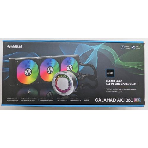 Готова сво Lian Li Galahad AIO 360 with RGB (G89.GA360A.00) White (Відновлено продавцем, 768169) купити з перевіркою сумісності: огляд, характеристики, ціна у Києві, Львові, Вінниці, Хмельницькому, Івано-Франківську, Україні | інтернет-магазин TELEMART.UA фото