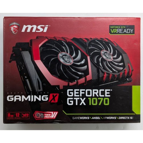 Відеокарта MSI GeForce GTX 1070 Gaming X 8192MB (GTX 1070 GAMING X 8G) (Відновлено продавцем, 768402) купити з перевіркою сумісності: огляд, характеристики, ціна у Києві, Львові, Вінниці, Хмельницькому, Івано-Франківську, Україні | інтернет-магазин TELEMART.UA фото