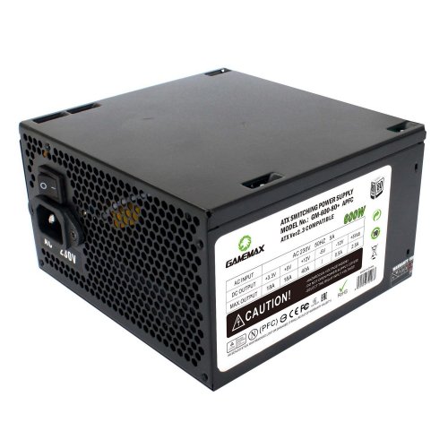 Блок живлення GAMEMAX 600W APFC (GM-600 80+ APFC BLACK) (Відновлено продавцем, 768477) купити з перевіркою сумісності: огляд, характеристики, ціна у Києві, Львові, Вінниці, Хмельницькому, Івано-Франківську, Україні | інтернет-магазин TELEMART.UA фото