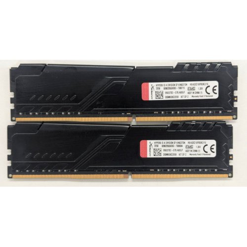 Озп HyperX DDR4 16GB (2x8GB) 3200Mhz Fury Black (HX432C16FB3K2/16) (Відновлено продавцем, 768686) купити з перевіркою сумісності: огляд, характеристики, ціна у Києві, Львові, Вінниці, Хмельницькому, Івано-Франківську, Україні | інтернет-магазин TELEMART.UA фото
