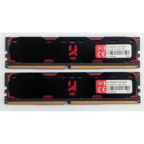 Купить Озу GoodRAM DDR4 16GB (2x8GB) 2400Mhz IRDM Black (IR-2400D464L15S/16GDC) (Восстановлено продавцом, 768715) с проверкой совместимости: обзор, характеристики, цена в Киеве, Днепре, Одессе, Харькове, Украине | интернет-магазин TELEMART.UA фото