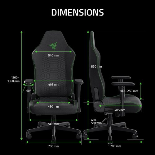 Купить Игровое кресло Razer Iskur V2 X Fabric (RZ38-05310100-R3G1) Black - цена в Харькове, Киеве, Днепре, Одессе
в интернет-магазине Telemart фото