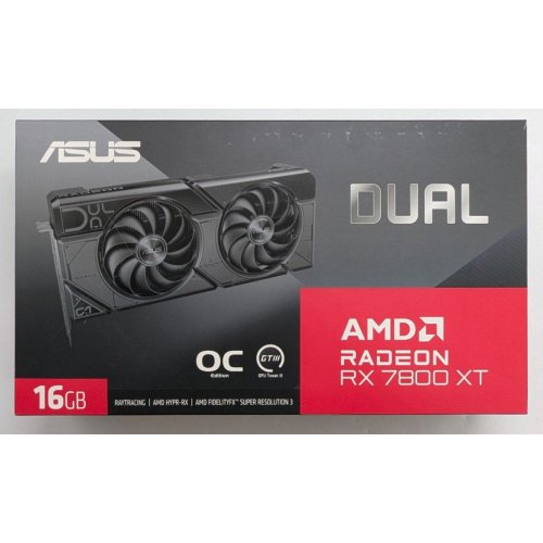 Купить Видеокарта Asus Radeon RX 7800 XT Dual OC 16384MB (DUAL-RX7800XT-O16G) (Восстановлено продавцом, 768995) с проверкой совместимости: обзор, характеристики, цена в Киеве, Днепре, Одессе, Харькове, Украине | интернет-магазин TELEMART.UA фото