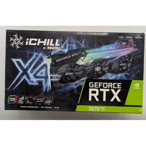 Відеокарта Inno3D GeForce RTX 3070 Ti ICHILL X4 8192MB (C307T4-086XX-1820VA35) (Відновлено продавцем, 769024) купити з перевіркою сумісності: огляд, характеристики, ціна у Києві, Львові, Вінниці, Хмельницькому, Івано-Франківську, Україні | інтернет-магазин TELEMART.UA фото