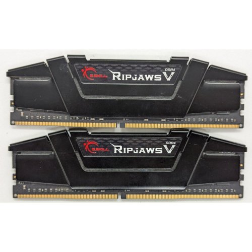 Купить Озу G.Skill DDR4 32GB (2x16GB) 3600Mhz Ripjaws V Black (F4-3600C18D-32GVK) (Восстановлено продавцом, 769102) с проверкой совместимости: обзор, характеристики, цена в Киеве, Днепре, Одессе, Харькове, Украине | интернет-магазин TELEMART.UA фото