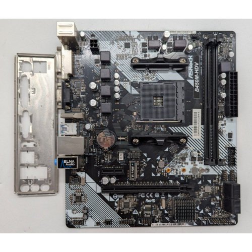 Материнська плата AsRock B450M-HDV R4.0 (sAM4, AMD B450) (Відновлено продавцем, 769105) купити з перевіркою сумісності: огляд, характеристики, ціна у Києві, Львові, Вінниці, Хмельницькому, Івано-Франківську, Україні | інтернет-магазин TELEMART.UA фото