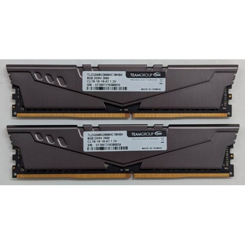 Озп Team DDR4 16GB (2x8GB) 2666Mhz T-Force Vulcan Z Grey (TLZGD416G2666HC18HDC01) (Відновлено продавцем, 769130) купити з перевіркою сумісності: огляд, характеристики, ціна у Києві, Львові, Вінниці, Хмельницькому, Івано-Франківську, Україні | інтернет-магазин TELEMART.UA фото