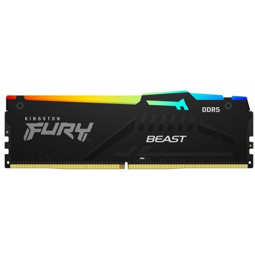 Купить ОЗУ Kingston DDR5 32GB 5600Mhz FURY Beast RGB Black (KF556C36BBE2A-32) с проверкой совместимости: обзор, характеристики, цена в Киеве, Днепре, Одессе, Харькове, Украине | интернет-магазин TELEMART.UA фото