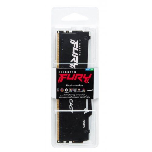 Купить ОЗУ Kingston DDR5 32GB 5600Mhz FURY Beast RGB Black (KF556C36BBE2A-32) с проверкой совместимости: обзор, характеристики, цена в Киеве, Днепре, Одессе, Харькове, Украине | интернет-магазин TELEMART.UA фото
