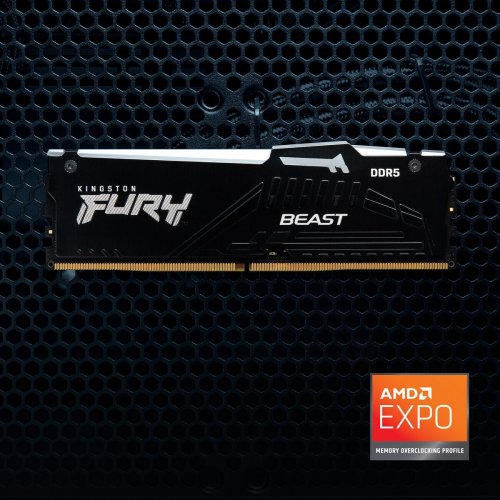 Купить ОЗУ Kingston DDR5 64GB (2x32GB) 5600Mhz FURY Beast RGB Black (KF556C36BBE2AK2-64) с проверкой совместимости: обзор, характеристики, цена в Киеве, Днепре, Одессе, Харькове, Украине | интернет-магазин TELEMART.UA фото