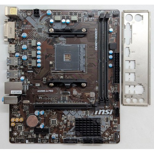 Материнська плата MSI A320M-A PRO (sAM4, AMD A320) (Відновлено продавцем, 769342) купити з перевіркою сумісності: огляд, характеристики, ціна у Києві, Львові, Вінниці, Хмельницькому, Івано-Франківську, Україні | інтернет-магазин TELEMART.UA фото
