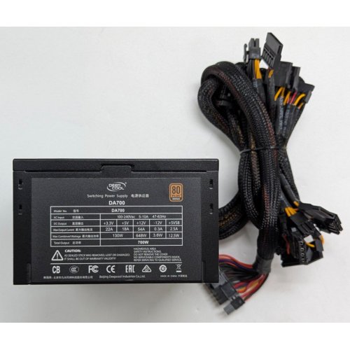Блок живлення Deepcool DA700 700W (DP-BZ-DA700N) (Відновлено продавцем, 769356) купити з перевіркою сумісності: огляд, характеристики, ціна у Києві, Львові, Вінниці, Хмельницькому, Івано-Франківську, Україні | інтернет-магазин TELEMART.UA фото