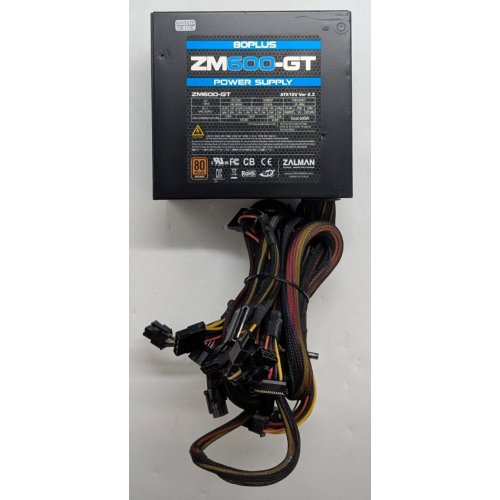 Купить Блок питания Zalman GT 600W (ZM600-GT) (Восстановлено продавцом, 769363) с проверкой совместимости: обзор, характеристики, цена в Киеве, Днепре, Одессе, Харькове, Украине | интернет-магазин TELEMART.UA фото
