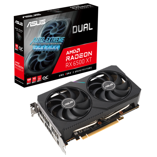 Відеокарта Asus Dual Radeon RX 6500 XT OC 4096MB (DUAL-RX6500XT-O4G) (Відновлено продавцем, 769435) купити з перевіркою сумісності: огляд, характеристики, ціна у Києві, Львові, Вінниці, Хмельницькому, Івано-Франківську, Україні | інтернет-магазин TELEMART.UA фото